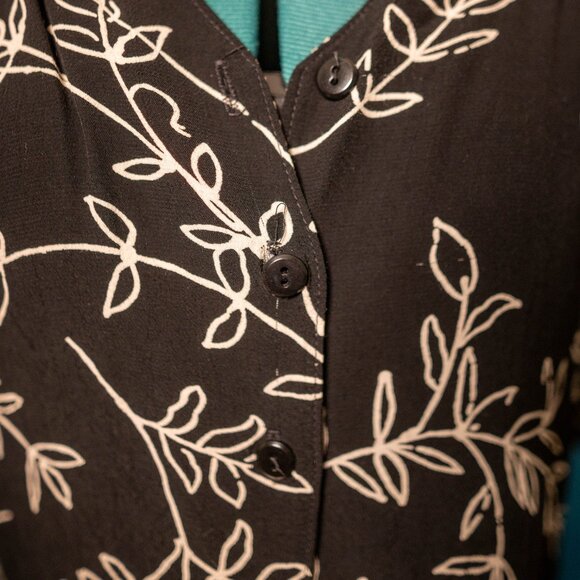 CLEARANCE Vintage Caron Collared Midi Dress Floral Print Size 14 USA Made - Picture 2 of 6